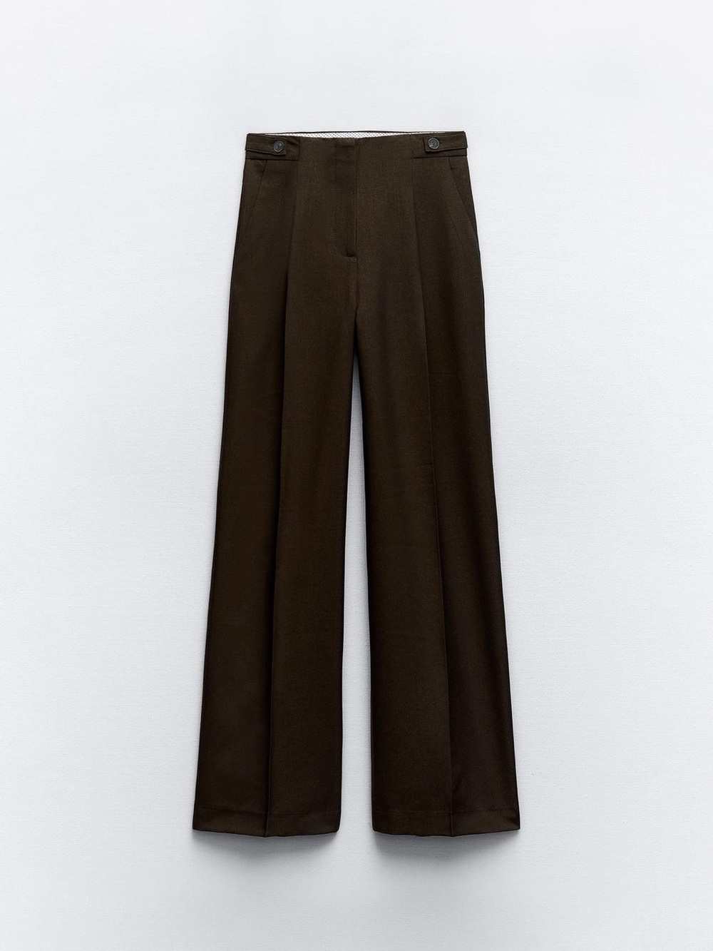 Zara  Classic Wide-Leg  Pants - Dark Brown